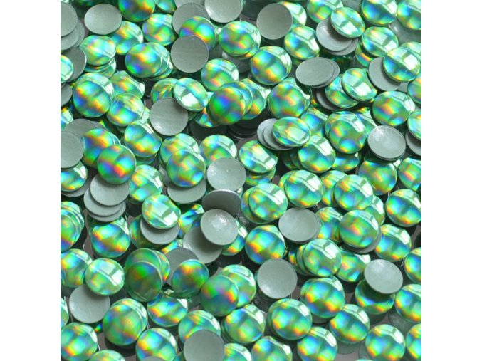 kovové hot-fix kameny barva HG11 hologram světle zelený velikost 2mm, balení 100 nebo 500ks