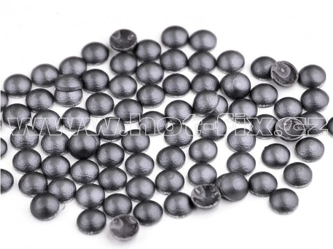 hot-fix perla barva SA909 šedá mat, velikost 4mm, balení 100 nebo 500ks