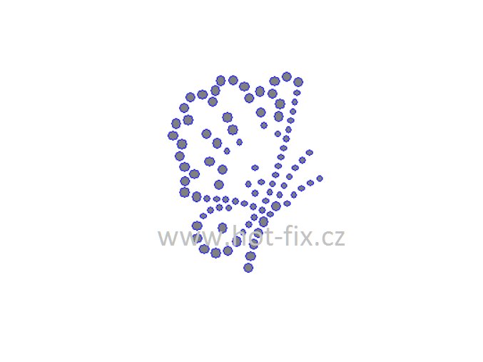 ZM047 motýl hot fix nažehlovací aplikace na tričko, textil hot fix kamínky