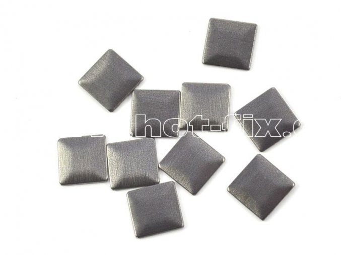 čtverec 7x7mm bronz mat tmavý kovové hot fix kamínky na textil