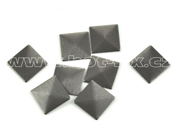 čtverec pyramida 10x10mm bronz mat tmavý kovové hot fix kamínky na textil