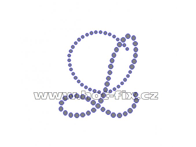 FM001 L monogram písmeno L nažehlovací kamínkový potisk na textil hot fix kameny