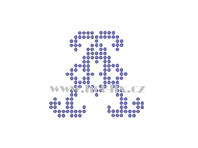 FM005 A monogram písmeno A nažehlovací kamínková aplikace na textil hot fix kamínky