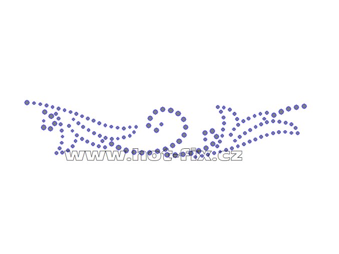 A008-P - nažehlovací hot-fix kamínkový motiv na textil abstraktní vzor, rozměry cca 16,0x3,5cm
