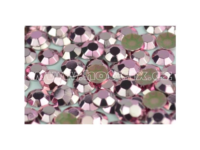 Octagon kovové hot fix kameny na textil barva růžová