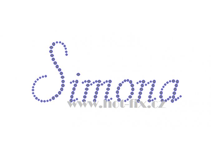 Simona jméno nažehlovací potisk nažehlovací kamínkový aplikace na textil hot fix kameny