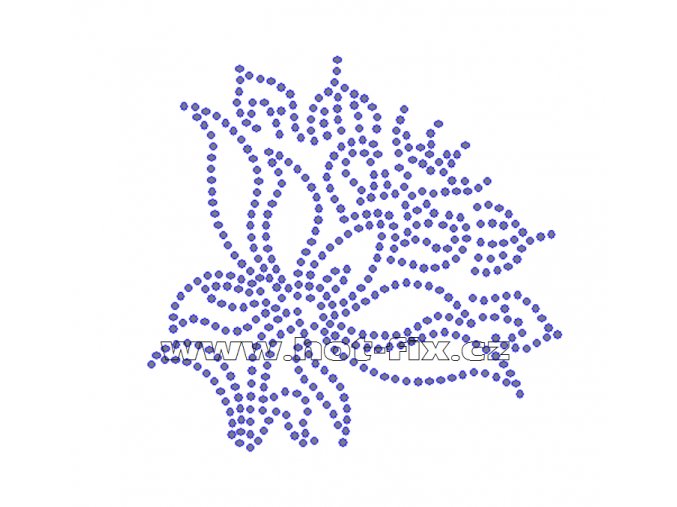 K011 - květina nažehlovací potisk z hot-fix kamenů, rozměry cca 10,0x9,6cm
