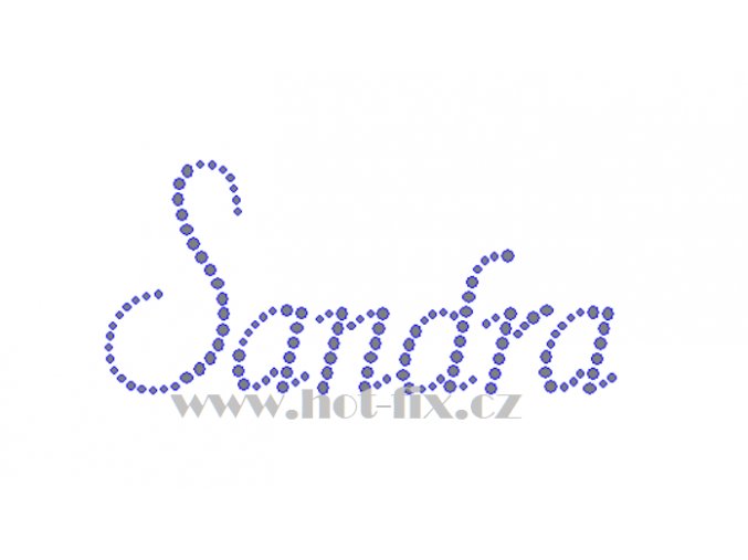 Sandra jméno nažehlovací potisk nažehlovací kamínkový aplikace na textil hot fix kameny