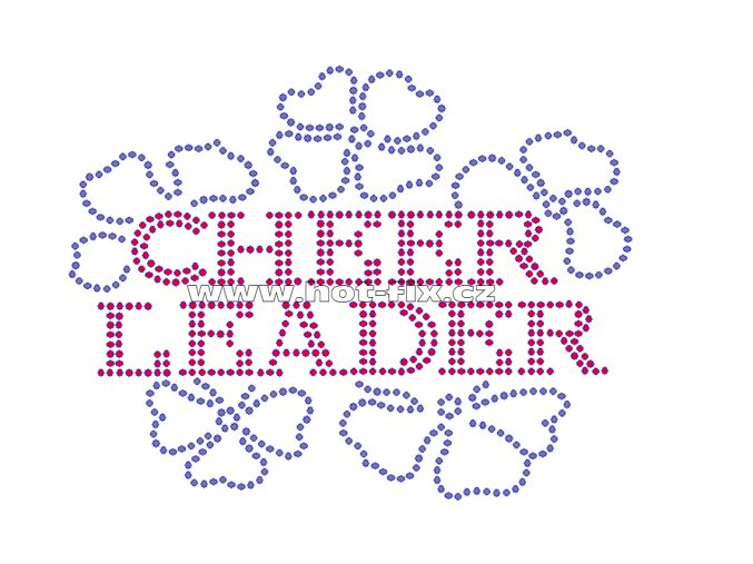 C083 -  cheerleader hot-fix kamínkový nažehlovací potisk na textil, rozměry cca 15,4x11,9cm