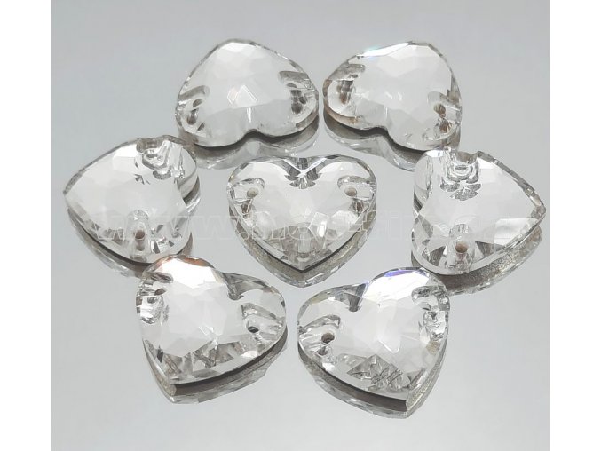 NK S14x16 CBEP1101 celobroušený našívací kámen srdce 14x16mm barva CBEP1101 Crystal