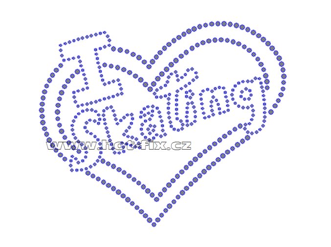 C025-A - I love skating nažehlovací hot-fix kamínkový potisk na textil, rozměry cca 14,9x12,5cm