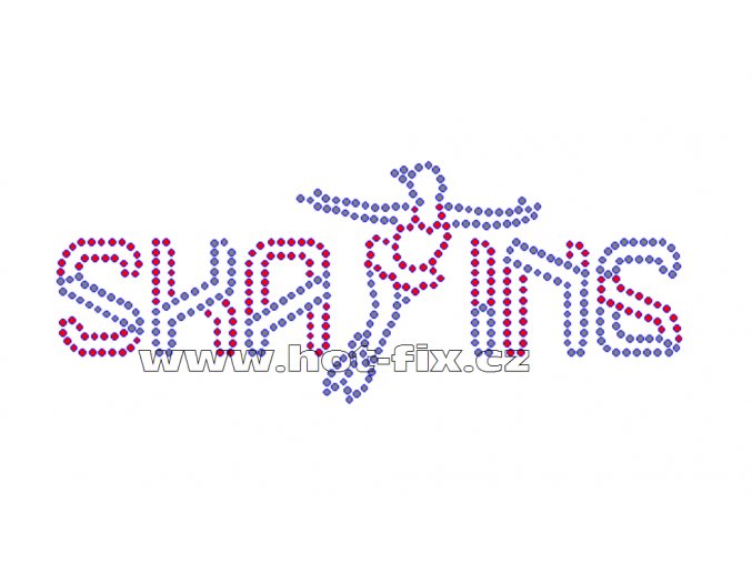 C026 - Skating nažehlovací hot-fix kamínková aplikace na textil, rozměry cca 16,0x6,3cm