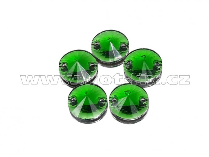 našívací kámen epoxy kulatý 10mm barva 114 Emerald světlý zelená