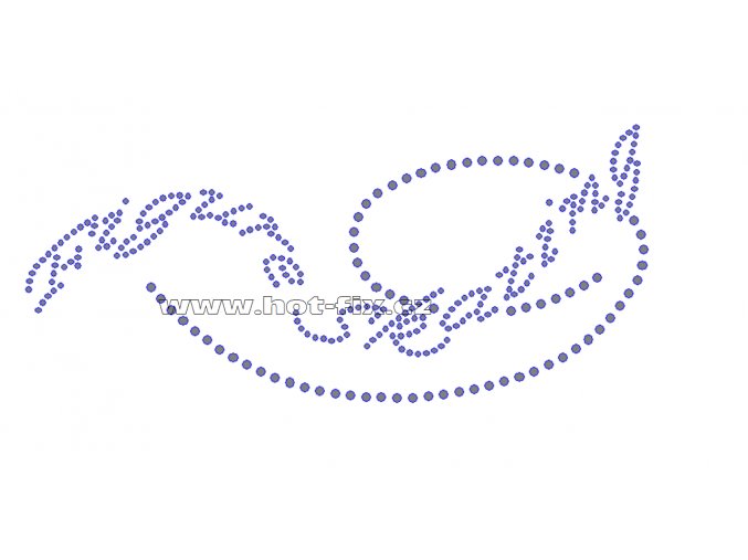 C086 - figure skating nažehlovací potisk na textil z hot-fix kamenů, rozměry cca 19,3x8,7cm