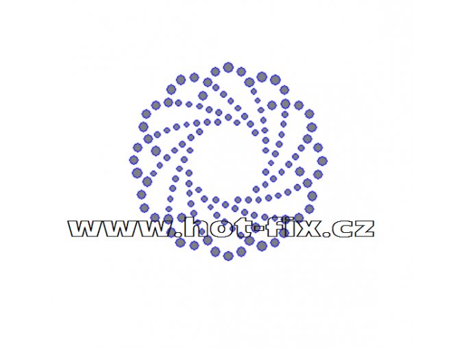 O002 - ornament nažehlovací kamínková aplikace z hot-fix kamenů, rozměry cca 6,1x6,1cm