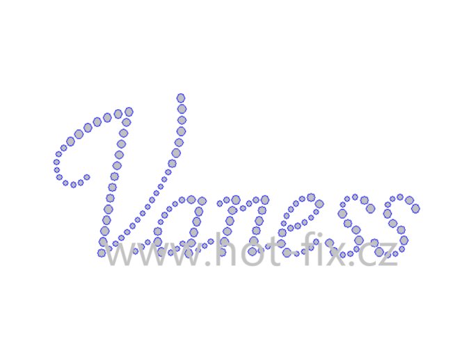 Vaness jméno nažehlovací aplikace nažehlovací kamínkový potisk na textil hot fix kameny