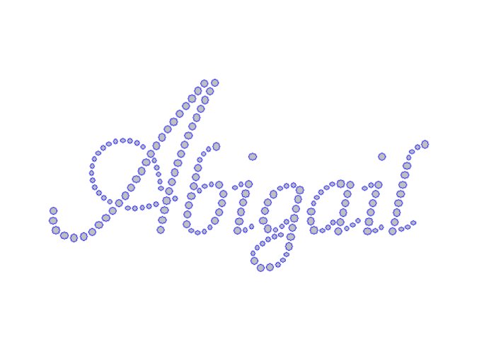 Abigail jméno nažehlovací potisk nažehlovací kamínkový aplikace na textil hot fix kameny