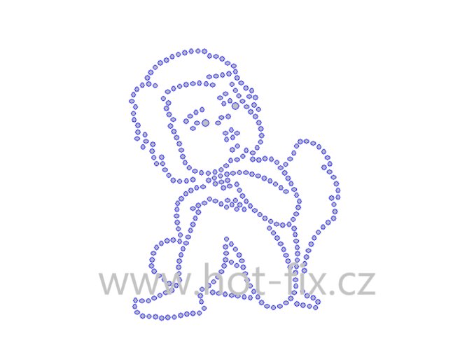 SA003 andílek little angel nažehlovací hot fix kamínkový potisk na textil hot fix kameny