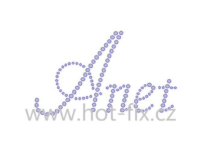 Anet jméno nažehlovací hot fix kamínková aplikace na textil hot fix kameny