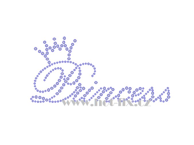 SE015 Princess korunka nažehlovací hot fix kamínková aplikace na tričko, textil hot fix kameny