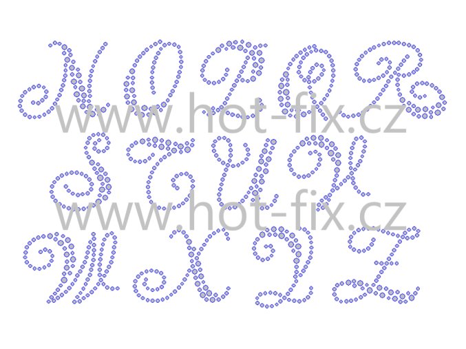 FM007 N Z písmena abecedy N Z monogramy nažehlovací hot fix kamínkový potisk na textil hot fix kameny