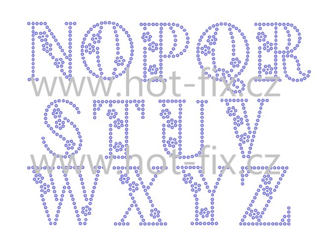 FM009 N Z písmena abecedy N Z monogramy nažehlovací hot fix kamínkový potisk na textil hot fix kameny