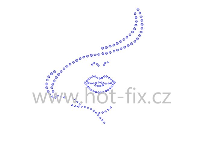 ST002 tvář hlava obličej nažehlovací hot fix kamínkový potisk na tričko, textil hot fix kamínky