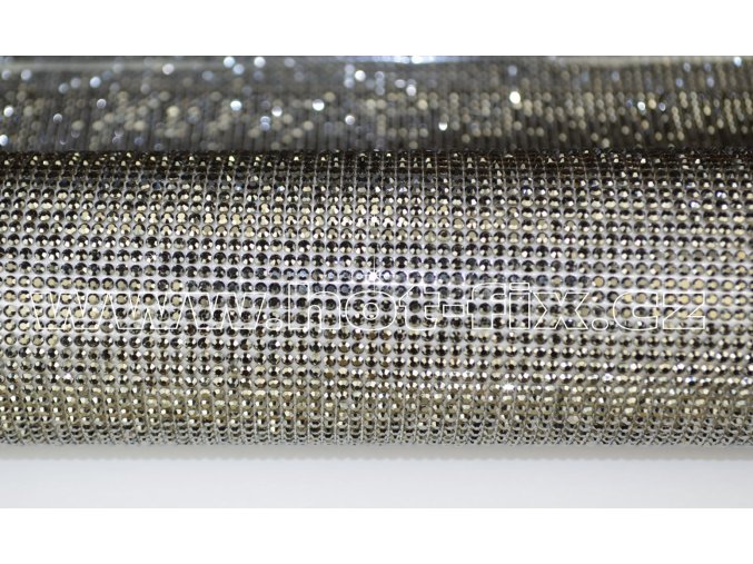 kamínková nažehlovací folie na textil hot fix kameny barva černá kovový efekt Jet hematite velikost SS8
