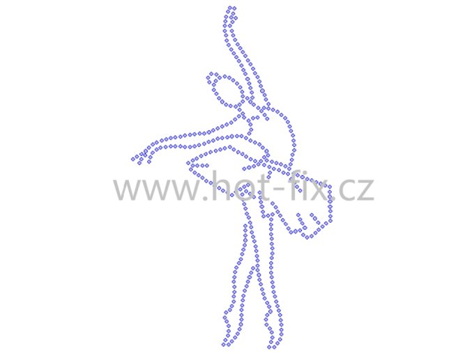 CB002 balet baletka nažehovací hot fix kamínková aplikace na textil hot fix kameny