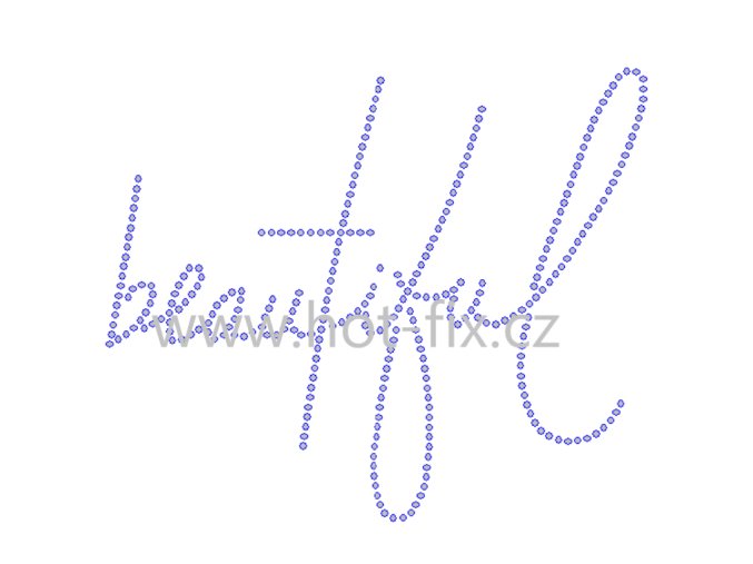 N001 beautiful nažehlovací hot fix kamínkový nápis na textil hot fix kameny