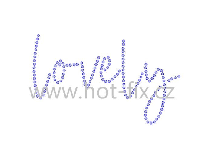 N003 lovely nápis nažehlovací hot fix kamínkový potisk na textil hot fix kameny