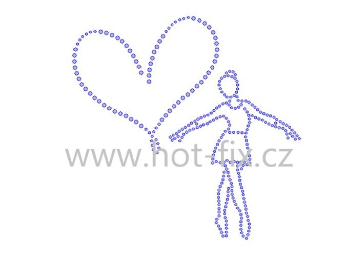 CB004 balet baletka nažehovací hot fix kamínková aplikace na textil hot fix kameny