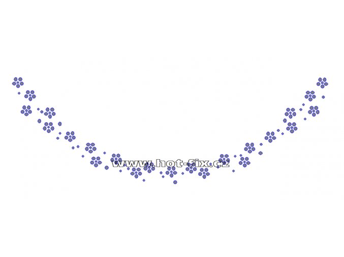 OV014-A  - výstřih nažehlovací hot-fix kamínková aplikace na textil, rozměry cca 24,8x8,4cm
