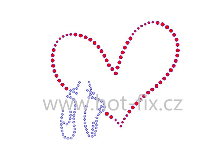CB003 love balet baletka nažehovací hot fix kamínková aplikace na textil hot fix kameny