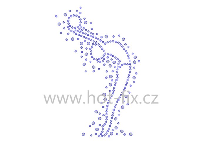 CG002 gymnastka míč nažehlovací hot fix kamínková aplikace na tričko, textil hot fix kameny
