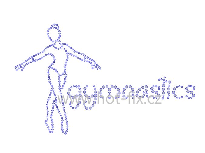 CG003 gymnastics gymnastika nažehlovací hot fix kamínková aplikace na tričko, textil hot fix kameny
