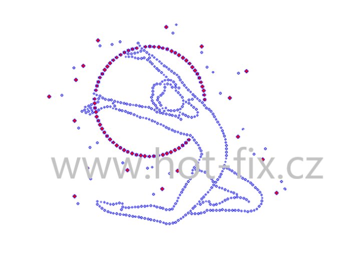 CG004 gymnastka kruh nažehlovací hot fix kamínková aplikace na tričko, textil hot fix kameny
