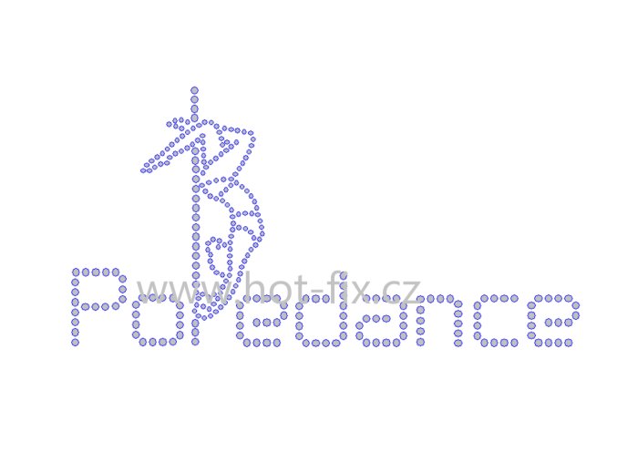 CP008 Poledance nažehlovací hot fix kamínkový potisk na tričko, textil hot fix kamínky