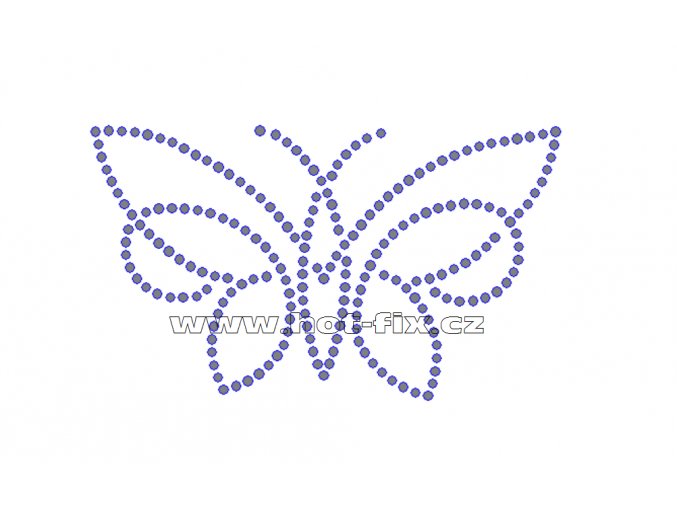 ZM022 - nažehlovací potisk z hot-fix kamenů motýl, rozm. cca 12,6x7,4cm