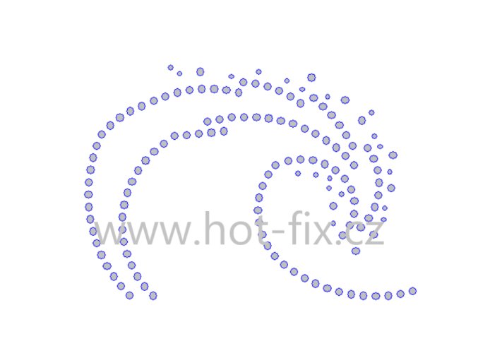 SM021 vlna léto moře nažehlovací hot fix kamínkový potisk na tričko, textil hot fix kameny