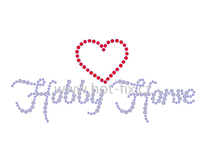 CH001 I love Hobby Horse nažehlovací hot fix kamínková aplikace na textil hot fix kameny