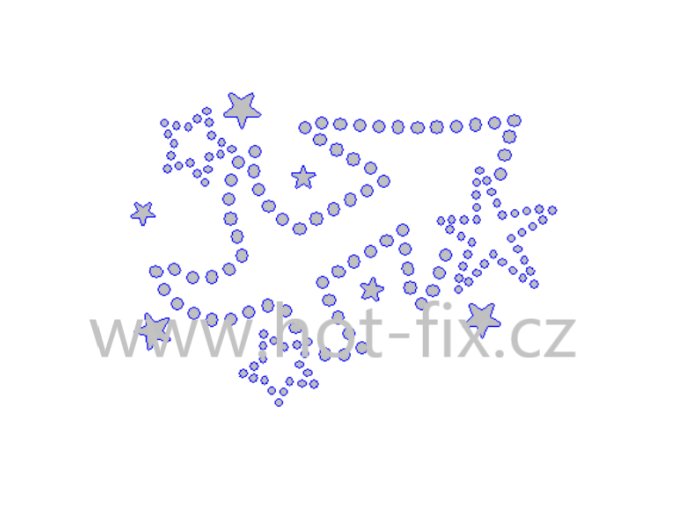 SZ004 09 střelec znamení zvěrokruhu nažehlovací hot fix kamínkový potik na tričko, textil hot fix kameny