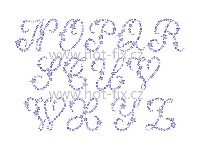 FM004 N Z písmena abecedy N Z monogramy nažehlovací hot fix kamínkový potisk na textil hot fix kameny
