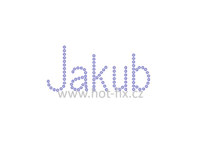Jakub jméno nažehlovací hot fix kamínková aplikace na textil hot fix kameny