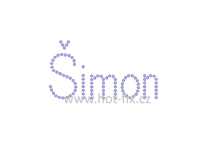 Šimon jméno nažehlovací hot fix kamínková aplikace na textil hot fix kameny