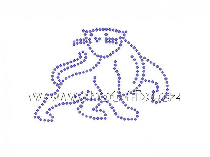 ZA015 - panter nažehlovací hot-fix kamínkový potisk na textil, cca rozměry 9,8x6,8cm