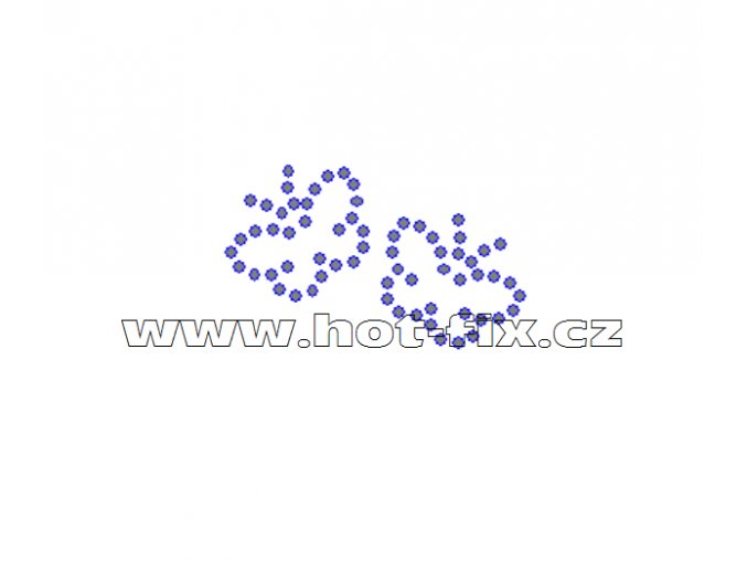 ZM004 - motýlci nažehlovací hot-fix kamínková aplikace na textil, rozměry cca 4,7x2,9cm