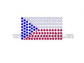 SX001 - státní vlajka ČR nažehlovací hot-fix kamínkový potisk na textil, rozměry cca 5,7x3,2cm