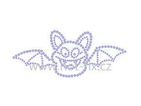 SP004 verze A etopýr Halloween nažehlovací hot fix kamínkový potisk na tričko, textil hot fix kamínky barva 101 Crystal