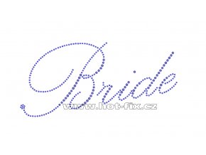 SVAT003-A - Bride nažehlovací hot-fix kamínková aplikace na textil pro nevěsty, rozměry cca 20,0x9,6cm
